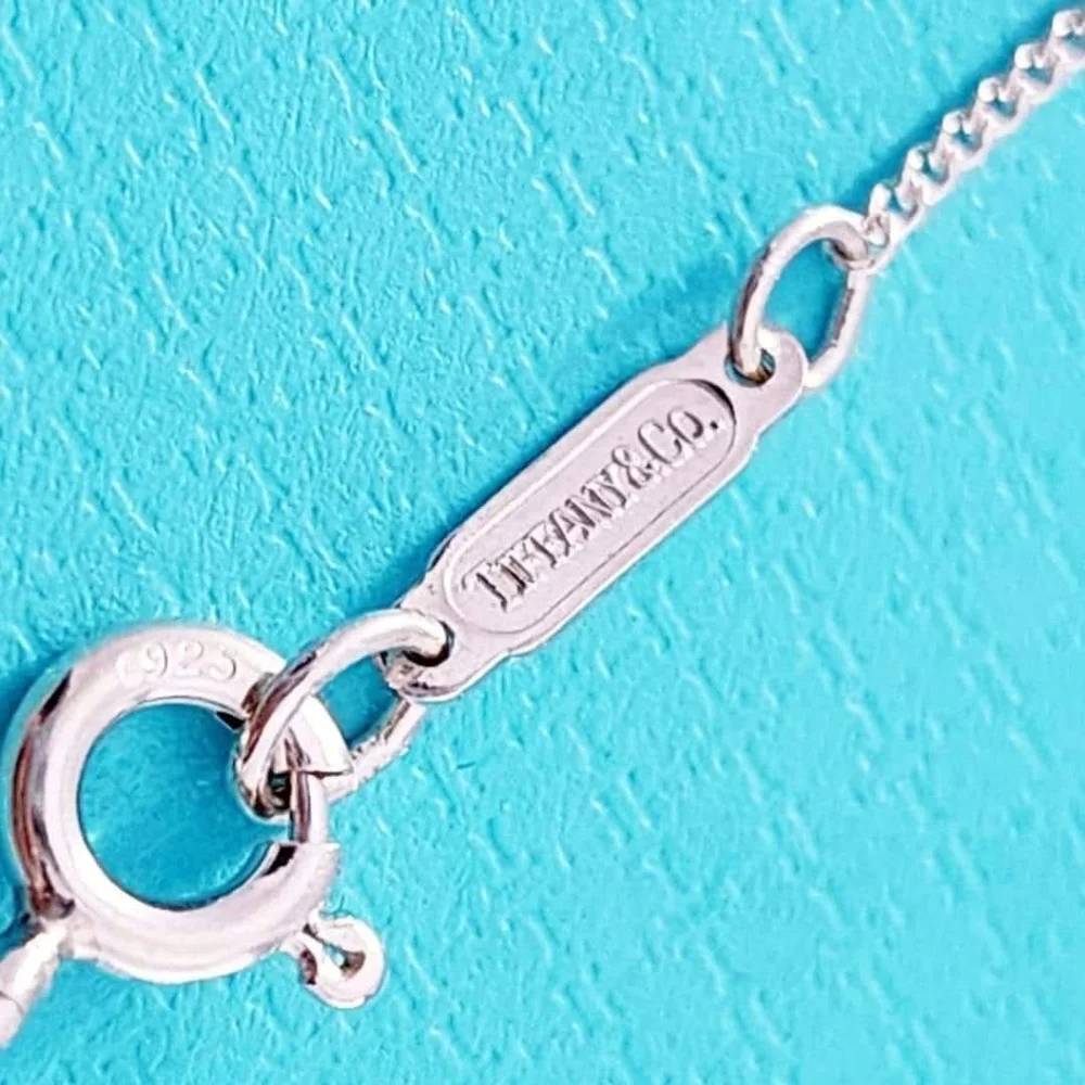 Authentic Tiffany & Co Triple Heart Necklace Sterling Silver Chain - Picture 5 of 6